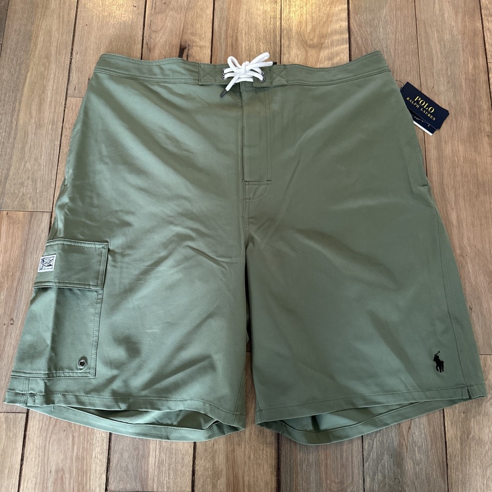 Polo RALPH LAUREN Big Tall Olive Green Board Shorts Size‎ LT Large Tall MSRP $79